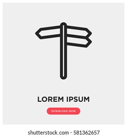 Way sign vector icon