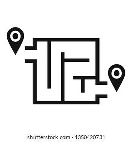 Way solution map icon. Simple illustration of way solution map vector icon for web design isolated on white background