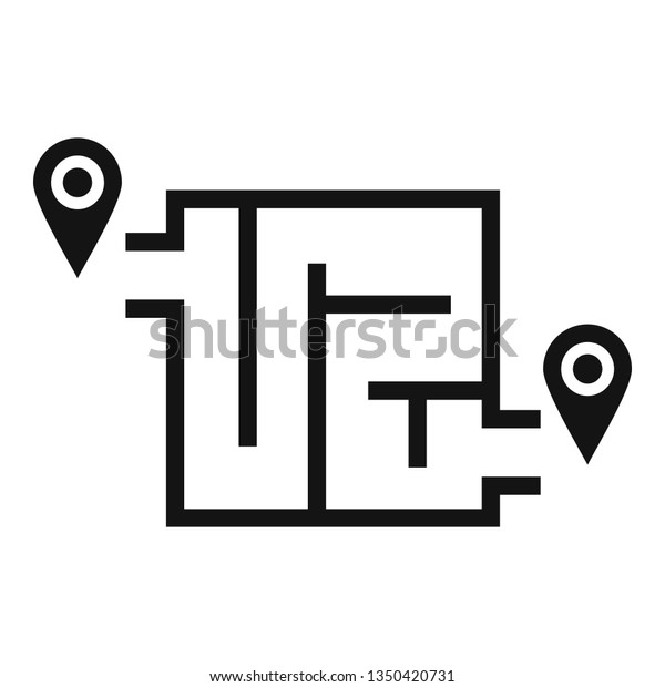 Way\
solution map icon. Simple illustration of way solution map vector\
icon for web design isolated on white\
background