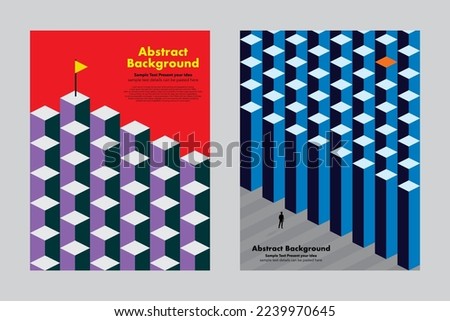 Way to succeed, silhouette man looking for ways to reach goals, business concept, leader, abstract background cube geometric vector design, cover poster brochures wallpaper backdrop, layout templates 