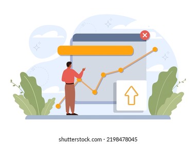 Way to success. Business or personal development journey. Self-growth and career progress in the future. Goal, motivation, hard work and result. Flat vector illustration