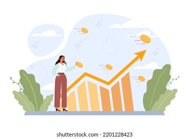 Way to success. Business or personal development journey. Self-growth and career progress in the future. Goal, motivation, hard work and result. Flat vector illustration