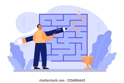 Way to success. Business or personal development journey. Self-growth and career progress in the future. Goal, motivation, hard work and result. Flat vector illustration