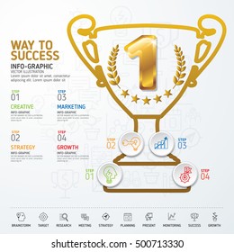 Way to success concept. Info graphy concept. Use for business, marketing, creative, web design and graphics. Vector, Background. Info-graphic inspire to drive your business project.