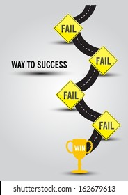 way to success graphic info vector images