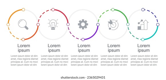 Way to success infographic chart design template. Business solution. Editable infochart with icons. Instructional graphics with 5 step sequence. Visual data presentation. Cairo font used