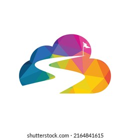 Forma de éxito en el diseño del logotipo vectorial. Cartel de diseño del logo del viaje por carretera creativo.