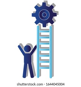 Way to top icon concept. Creative idea design. Flat vector illustration for template, brochure or presentation.