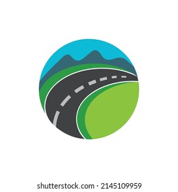 ilustración de la plantilla de vector de símbolo de transporte de ruta
