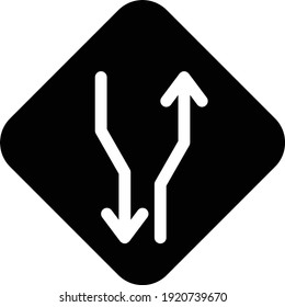 icono plano de glifo de vector de ruta