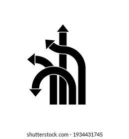 Way vector icon. arrow illustration sign. road fork symbol or logo.