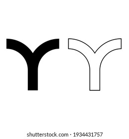 Wie Vektorsymbol. Pfeilzeichen. Gabelsymbol.