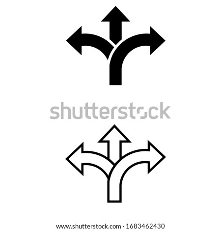 Way vector icon. arrow illustration sign. fork symbol.