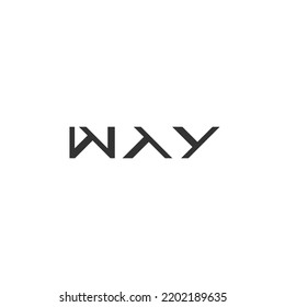 Way Word Mark Logo Design. Letter WAY Typography Logo Identity for Branding, Business, Real Estate, Fasion and Luxury Brand