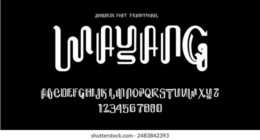 Wayang font traditional with Java Style Traditional Javanese Font.Aksara Jawa Hanacaraka with Cute Style