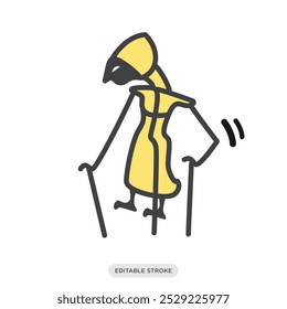Wayang icon, Indonesia culture flat symbol on white background - vector illustration