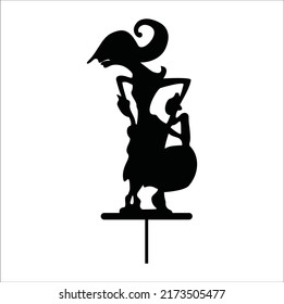 wayang indonesian arts culture icon  illustration line art vector design