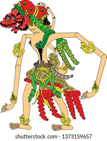 Wayang Jembawan, Wanara Character, Indonesian Traditional Shadow Puppet - Vector Illustration