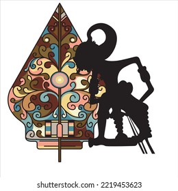 wayang kulit aka Leather Puppet and traditional arts mountains from Indonesia