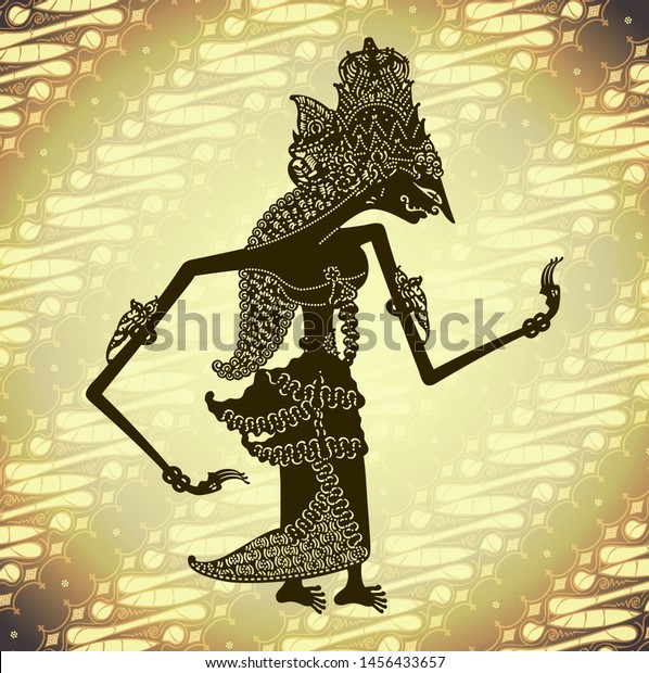 Wayang Kulit Shinta Shadow Puppet Indonesia Stock Vector