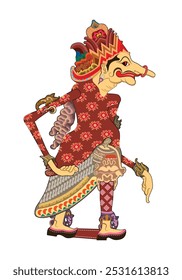 Wayang puppet, petruk image vector illustration. Javanese performing art.