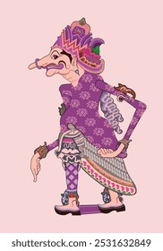 Wayang puppet, petruk image vector illustration. Javanese performance art.
