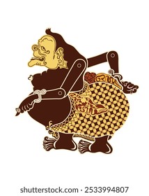 Títere Wayang, Ilustración vectorial de Imagen Semar, arte tradicional javanés.