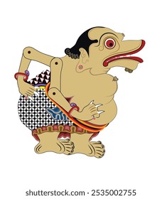 Wayang puppet shadow, togog image vector illustration. Traditional javanese performance art.