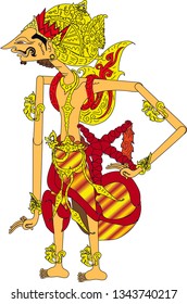 Wayang Sentanu Character, Indonesian Traditional Shadow Puppet - Vector Illustration