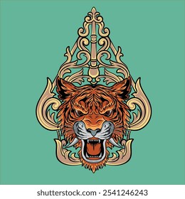 ilustração de arte vetorial de tigre wayang