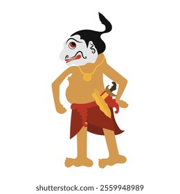 Wayang Vector Illustration - Wayang Gareng