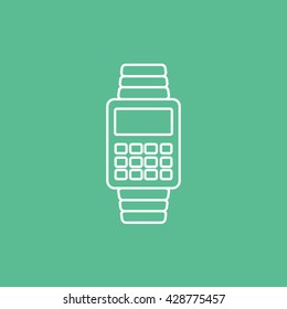 Waych Icon On Green Background