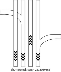 Buscando. Indicadores de dirección aplicados al suelo. ilustración de vector de esquema