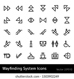 Wayfinding Icon Set. Stairs Signage. 