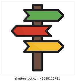Wayfinding Sign Icon Element For Design
