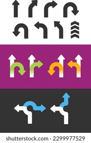 Wayfinding signage pengarah jalan round around left right signs