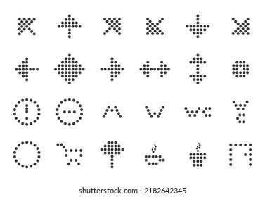 Wayfinding signage. Set of vector dots icons