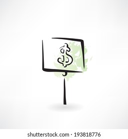 waymark with dollar grunge icon