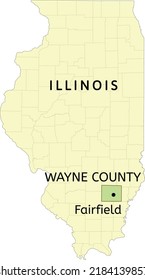 Wayne County And City Of Fairfield Location On Illinois State Map