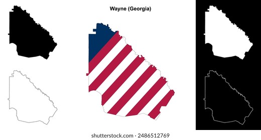 Wayne County (Georgia) outline map set