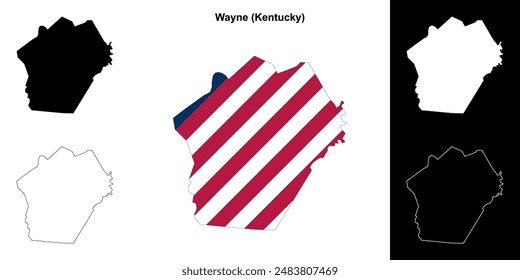 Wayne County (Kentucky) outline map set