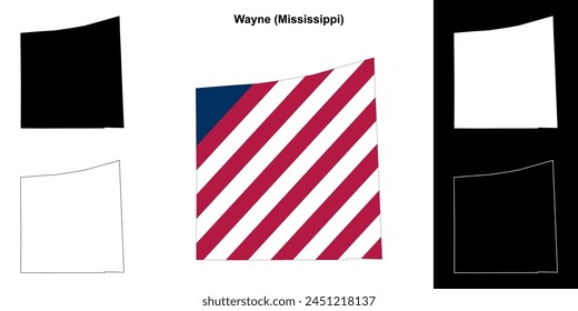 Wayne County (Mississippi) outline map set