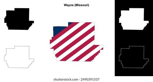 Wayne County (Missouri) outline map set