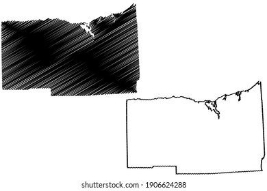 Wayne County, New York State (U.S. County, United States Of America) Map Vector Illustration, Scribble Sketch Wayne Map