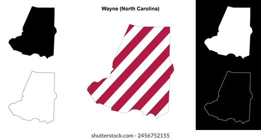 Wayne County (North Carolina) outline map set