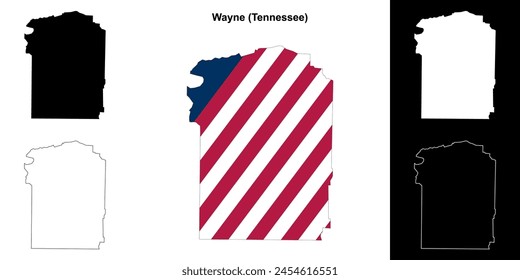 Wayne County (Tennessee) outline map set