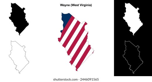 Wayne County (West Virginia) outline map set