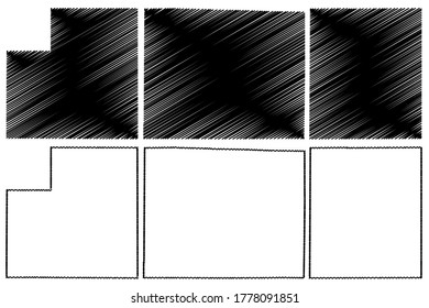 Wayne, Stark and Saline County, Illinois (U.S. county, United States of America, USA, U.S., US) map vector illustration, scribble sketch Wayne, Stark and Saline map