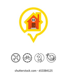 Waypoint map symbol house icon
