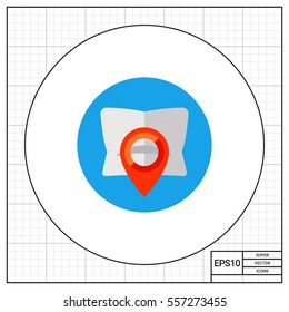 Waypoint map symbol and pillow